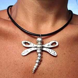 Dragonfly Vintage Statement Pendant Necklace, Bohemian, Boho, Tribal